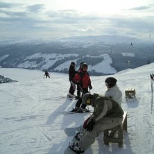 F&ouml;rsta &aring;ket i &Aring;re -07. Kan det bli b&auml;ttre... Foto: Benny P. Fahrer: Robert,Pernilla och Rose-Marie.