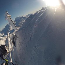 Hade min GoPro p&aring; huvudet och den tog bilder unde. Foto: Jakob Broman. Fahrer: Jakob Broman.