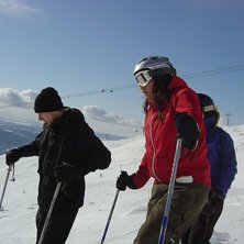 En fin skoldag p&aring; toppen. Foto: Danne Gustafsson. Fahrer: Kickan, Lump och Julia.