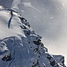 Ted spanar efter lines i Verbier.. Foto: Anton Romell. Fahrer: Ted Lindgren.