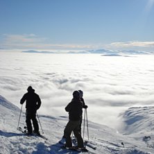 Ovanf&ouml;r &ouml;stra ravin i &Aring;re. Foto: Jenny Lidin. Fahrer: Andreas Lundberg, Erik Andersson, ok&auml;nd.