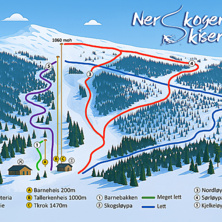 Pistenplan Nerskogen Skisenter